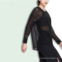 Hot sale Quicky Dry Breathable Stretchable Mesh Shirt Loose Fit Long Sleeve Women's T-shirts